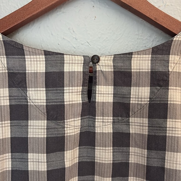 People Tree Organic Cotton Blue Plaid Dress - Picture 4 of 5